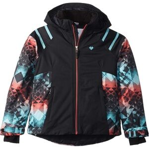 Obermeyer girls ski jacket with Black and Multicolor Design